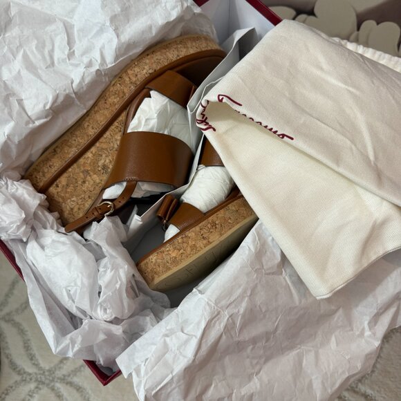 Salvatore Ferragamo Giudith Cork Wedge Sandals – Size 9 - Picture 5 of 6